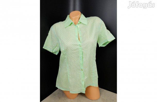 Otto Kern zöld kockás rövid ujjú vékony gombos női ing