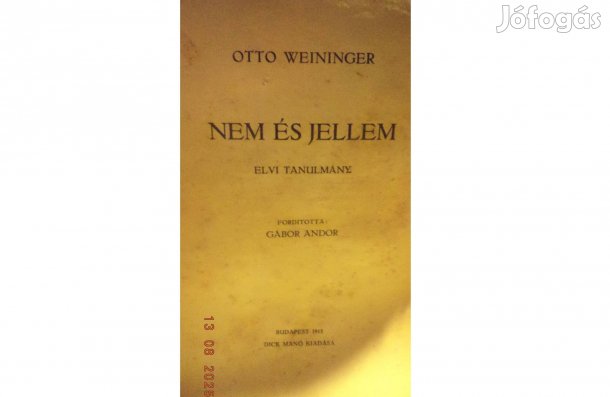 Otto Weininger: Nem és jellem