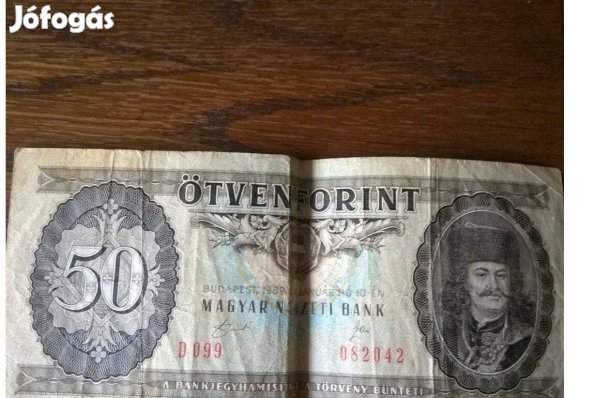 Ötven forintos bankjegy eladó
