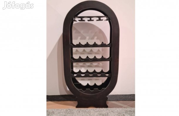 Ovális álló rózsafa bor és pohártartó állvány 120 cm