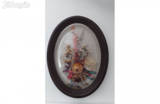 Ovális falikép szárazvirággal