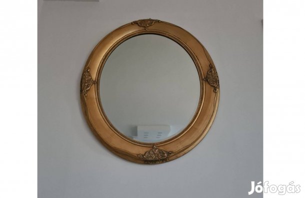 Ovális formájú klasszikus arany tükör 76 cm