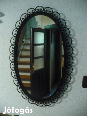 Ovális kovácsoltvas fali tükör