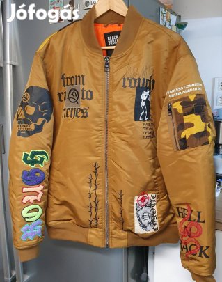 Oversize L-es Black Squad bomber dzseki kabát