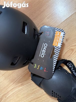 Oxelo MF 500 sisak és térd,könyök,csuklóvedő M méret új !