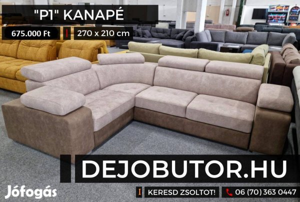 P01 - XL drapp rugós kanapé ülőgarnitúra sarok 270x210 cm ágyazható