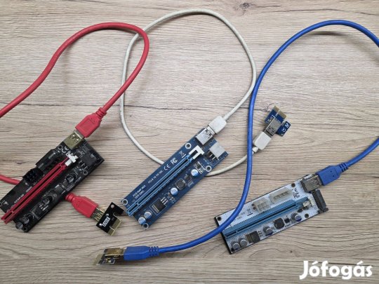 PCI-E 1X to 16X videokártya, vga kártya riser szettek