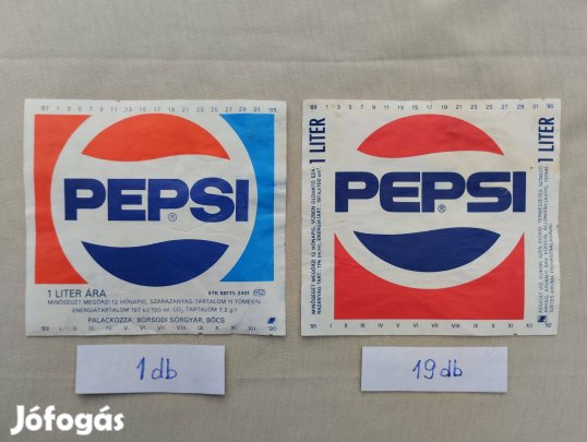 PEPSI üveg címke gyűjtemény /20 db-os/ gyűjtőnek