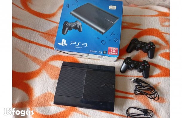 PS3 Playstation 3 Superslim Hen 112 játékkal 2 kontroller
