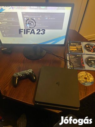 PS4 1 TB + FIFA 23-21-17 + Samsung Monitor Komplett Csomag!