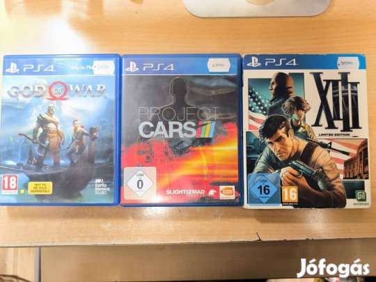 PS4 God of War, Project Cars 4, Microids XIII Playstation 4 Játék !