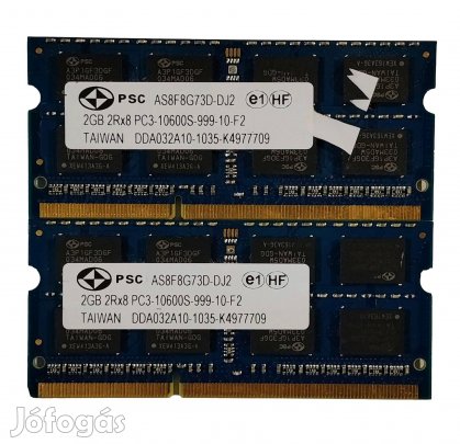 PSC 4GB (2x2GB) DDR3 1333MHz laptop / notebook memória