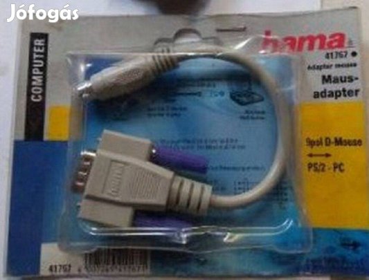 PS 2 / PC egér adapter apa - apa számítógéphez Új