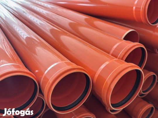 PVC KG cső (sárga) lefolyócső, csatornacső 110-es 2m hossz, Új