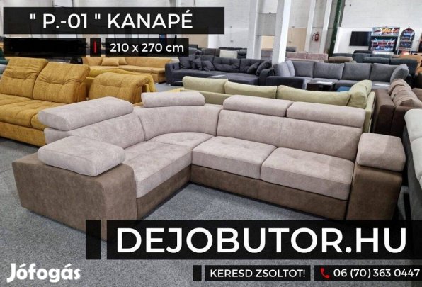 P-01 sarok kanapé ülőgarnitúra 275x175 cm ágyazható bútor retró