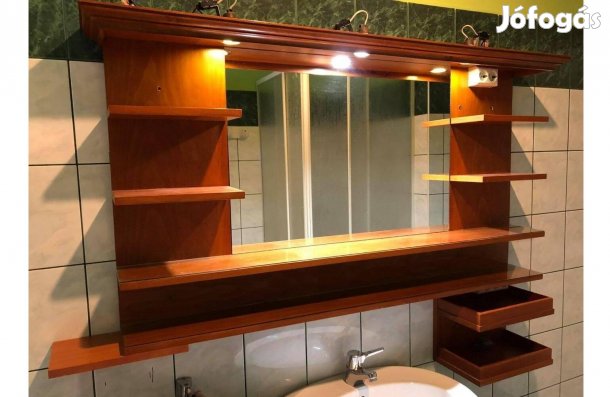 Pácolt Lakkozott Fürdőszoba Bútor Fürdőszobai polc szekrény
