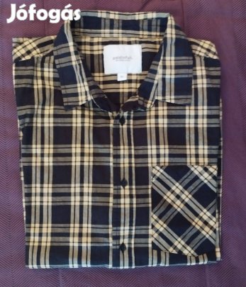 Paidinfull angol fekete-világosbarna kockás férfi ing L méret L-es