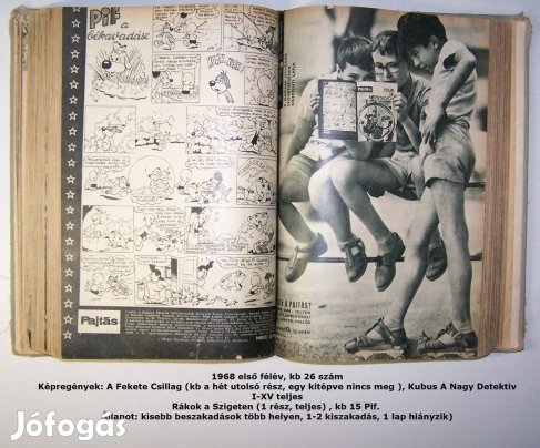 Pajtás újság / képregény: 1968, első félév, kb. 26 lapszám