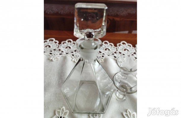 Palack+pohár Art deco, dugóval 5 db