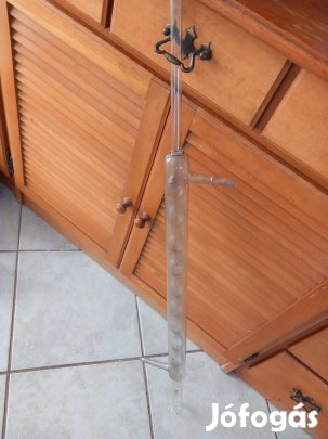 Pálinka főzéshez régi üveg golyós szeszfokoló 85cm magas