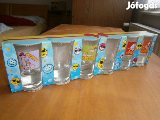 Pálinkás, vicces pohár, Új készlet dobozban. Eladó