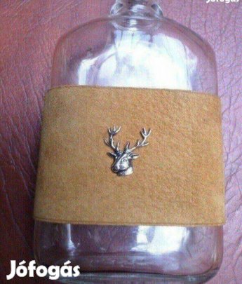Pálinkás lapos üveg vadász motívum