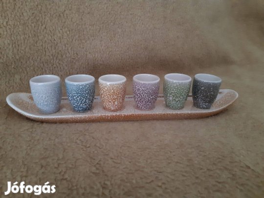 Pálinkás likőrös röviditalos kerámia kupica készlet eladó