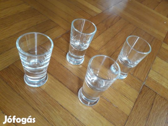 Pálinkás pohár, 4 db