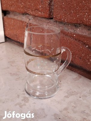 Pálinkás pohár, kézzel festett