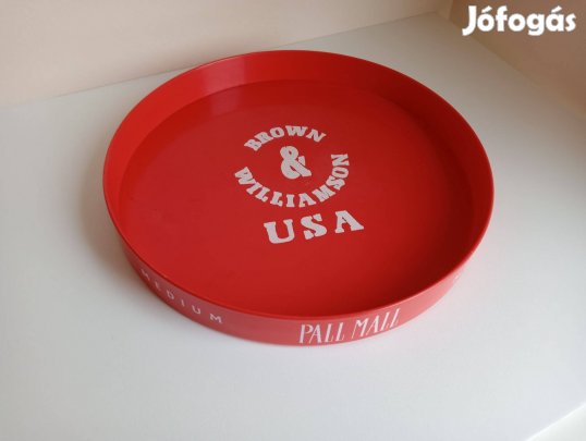 Pall Mall 28 cm - es retro piros színű kerek magasfalú tálca