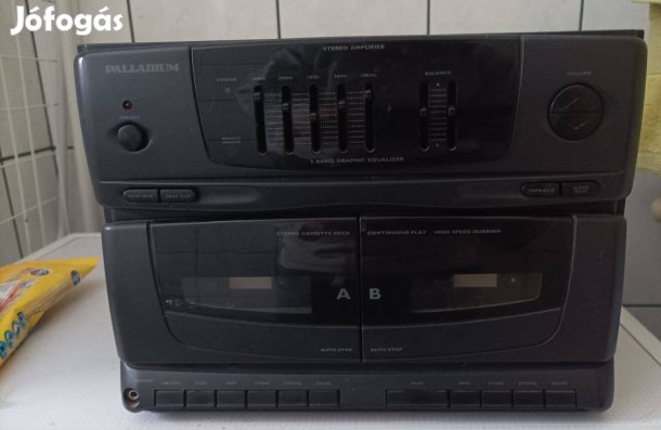 Palladium retro kétkazettás deck és erősítő