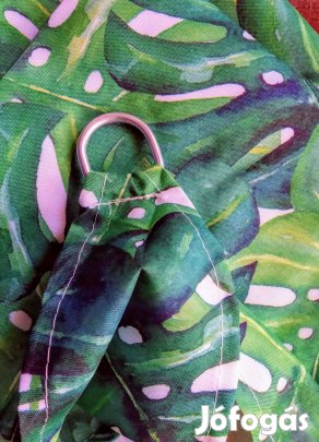 Pálmalevélmintás Napvitorla Acél Karikával