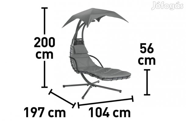 Palmdale nyugágy napvédő tetővel textil antracit