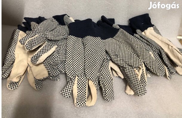 Pamut Csúszásmentes gumi pöttyös kesztyű 10 pár L / 10