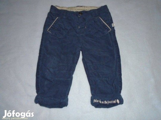 Pamut béléses kék nadrág 6-9 hó (méret 74)