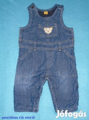 Pamut béléses macis kantáros nadrág 3-6 hó (méret 68) farmernadrág