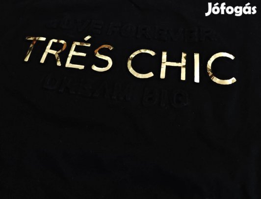 Pamut női sportos arany fekete felső S-M