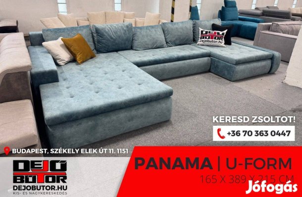 Panama sarok kanapé bútor ülőgarnitúra 165x389x215 cm ualak kék