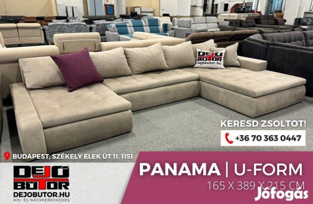 Panama sarok kanapé ülőgarnitúra 165x389x215 cm ualak bézs
