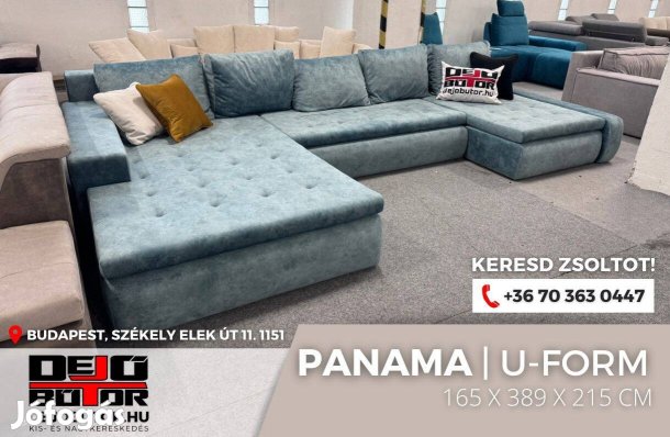 Panama sarok szivacsos kanapé ülőgarnitúra 165x389x215 cm ualak kék