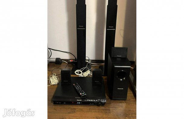 Panasonic 5.1 Házimozi rendszer 330W RMS, USB DVD Divx, Oszlop hangfal