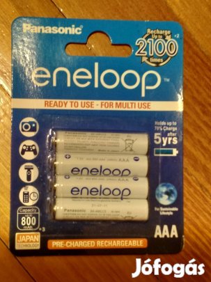 Panasonic Eneloop AAA mikro ceruza 800 mAh Ni-MH tölthető akku elem új