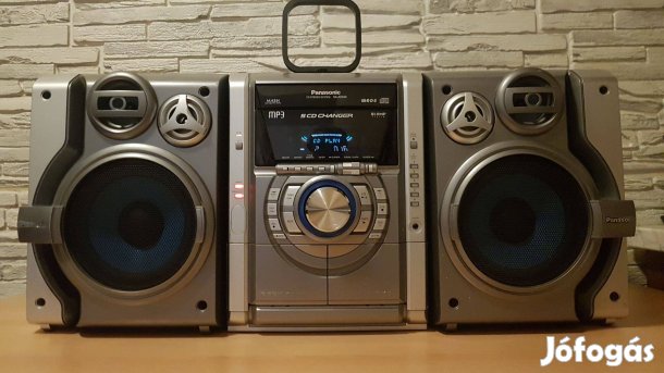 Panasonic SC-AK630 hifi, 5 lemezes CD lejátszó, RDS rádió, magnó, AUX