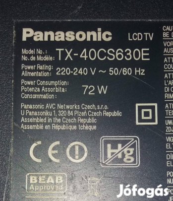 Panasonic TX-40CS630E LED tv háttér világítás LED csík alu hűtéssel