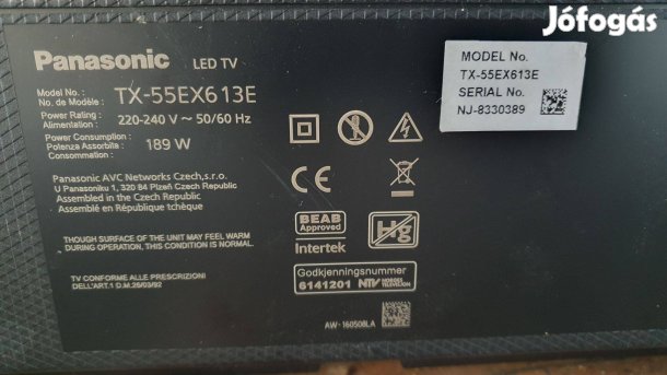 Panasonic TX-55EX613E LED LCD tv háttér világítás eladó