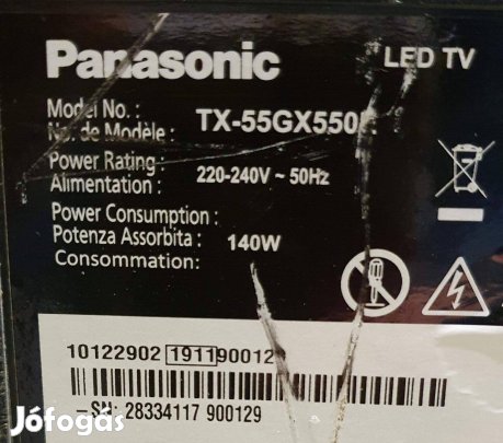 Panasonic TX-55Gx550E UHD 4K panelek alkatrésznek eladó