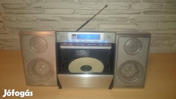 Panasonic hifi rendszer, erősítő, CD lejátszó, FM rádió tuner, AUX