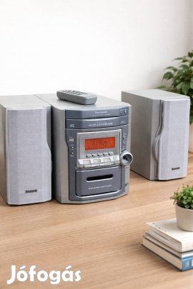 Panasonic mini hifi torony SA-PM11 + hangfalak /CD changer, kazetta