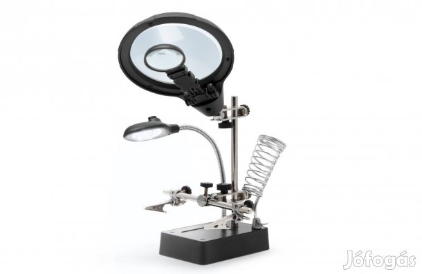 Paneltartó Csipeszes LED panelbefogó + pákatartó + dupla nagyító