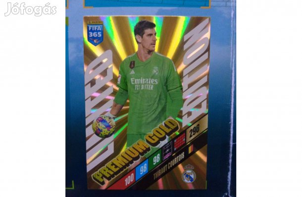 Panini FIFA 365 2024 Courtois Prémium Gold Limited focis kártya